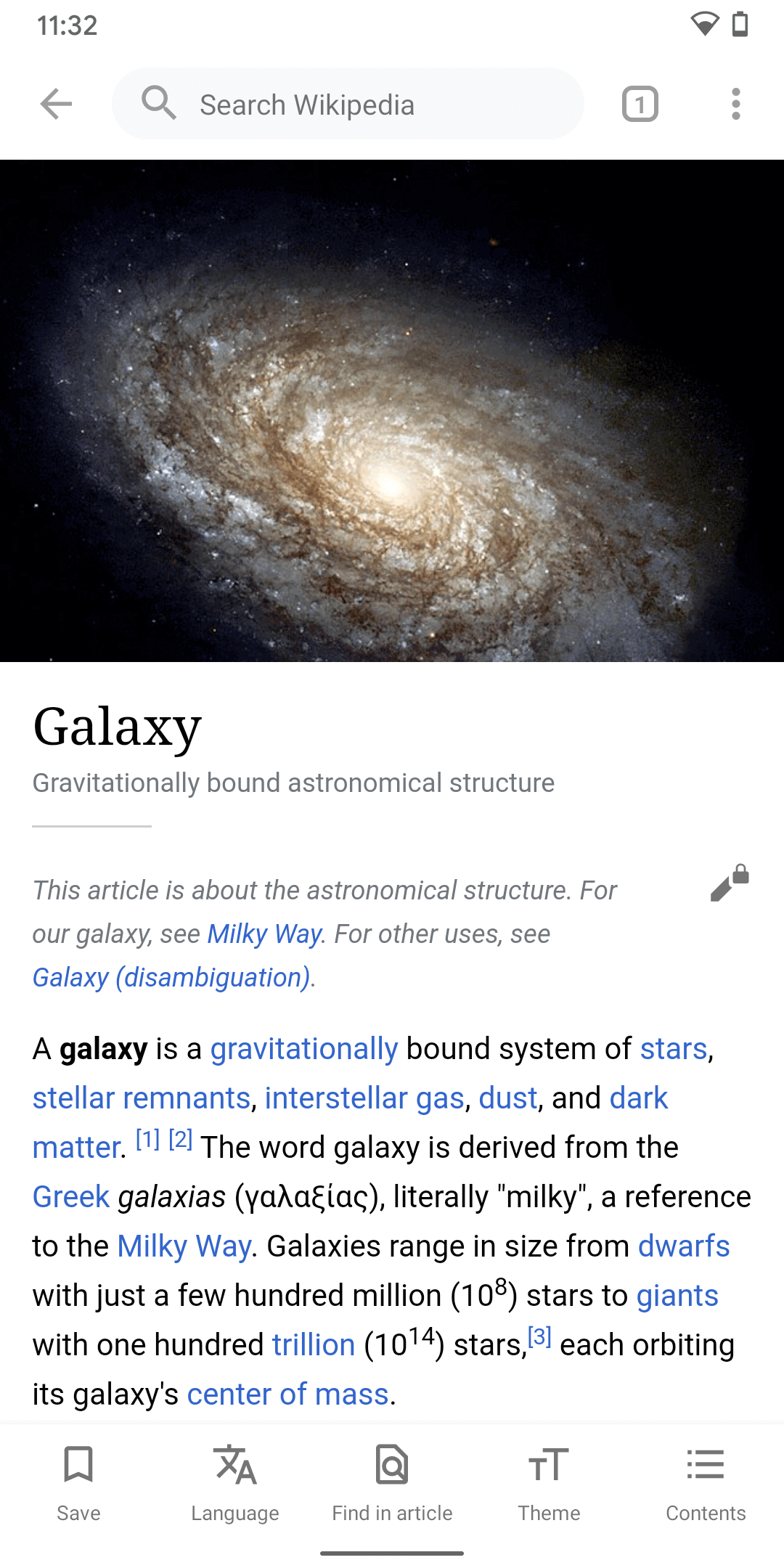 Wikipedia app on Android