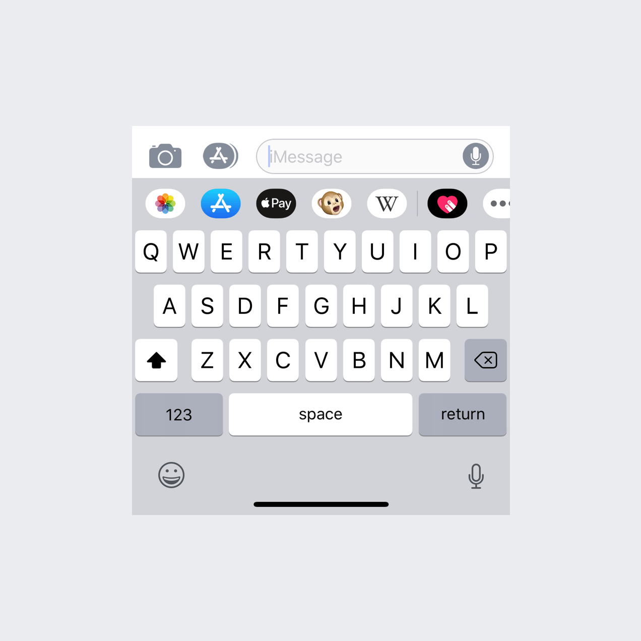 Chat toolbar in iOS messaging